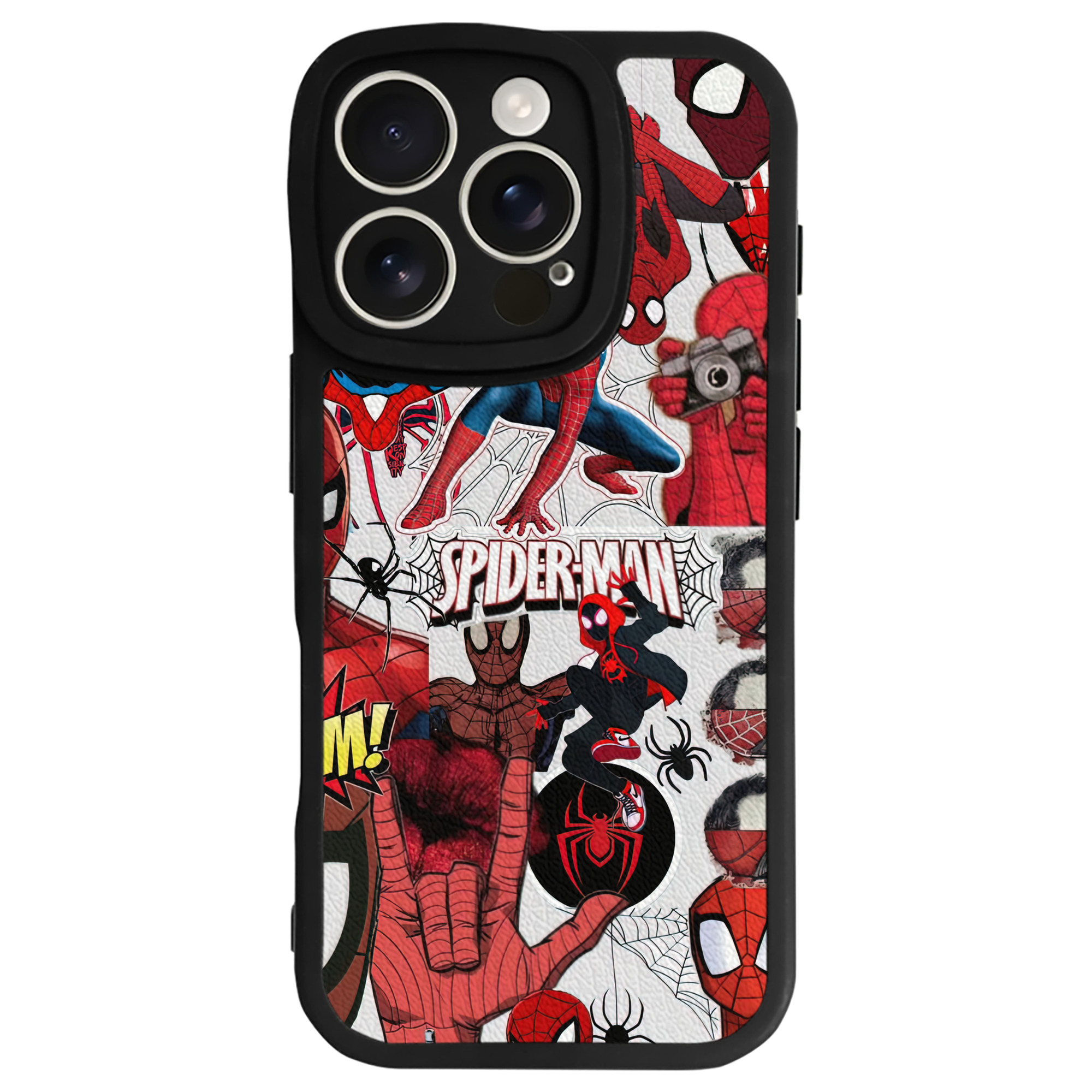 （画像用） Spider Man スパイダーマン 【iPhone 16シリーズ対応】シリコンスマホケース（レザー調） 材質：シリコン